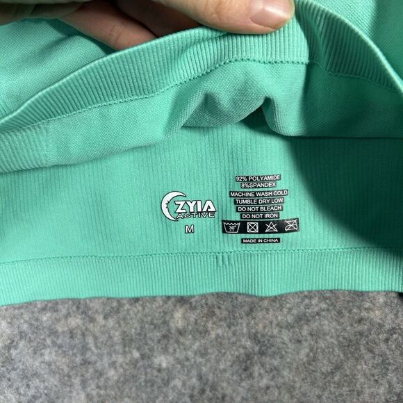 ZYIA Active Peak Performance Women’s Medium Fitted Hoodie Mint Green Pullover - Picture 4 of 7